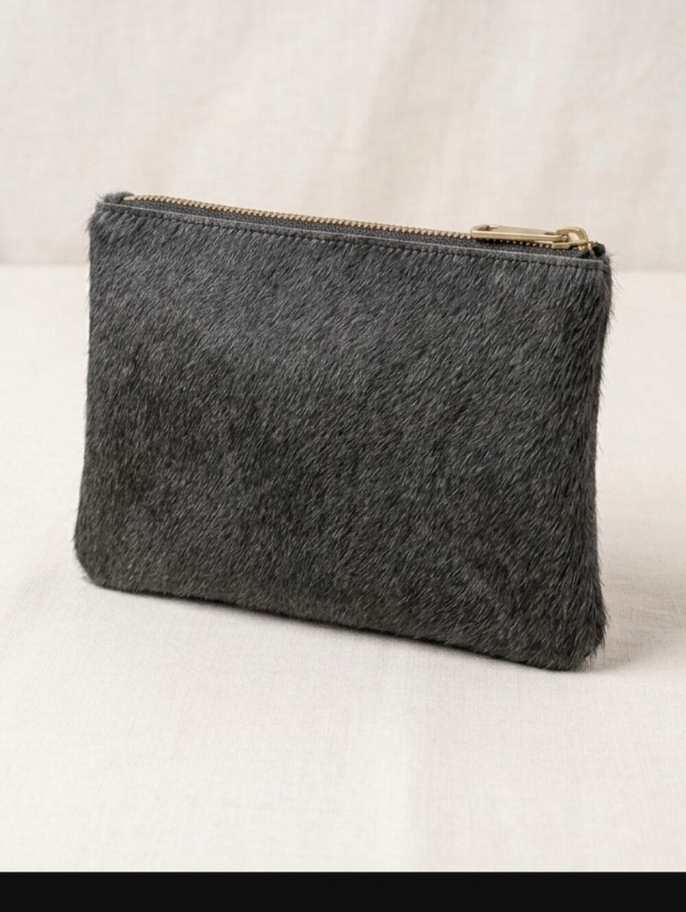 Parker & Hyde Bazillion Cowhide Charcoal Grey Compact Clutch
